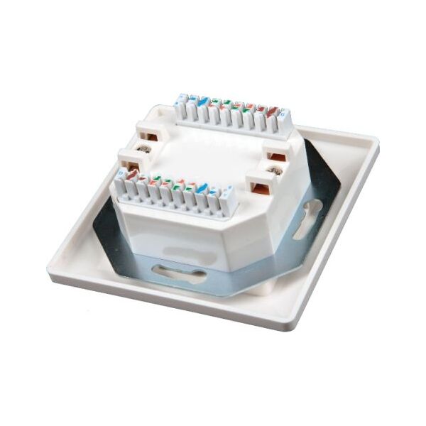 Solarix gniazdo 2 x CAT5e UTP RJ45 podtynkowy biały SX9-2-5E-UTP-WH