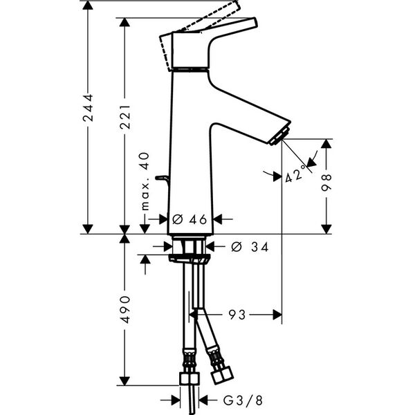Bateria umywalkowa Hansgrohe Talis S stojąca chrom (72020000)