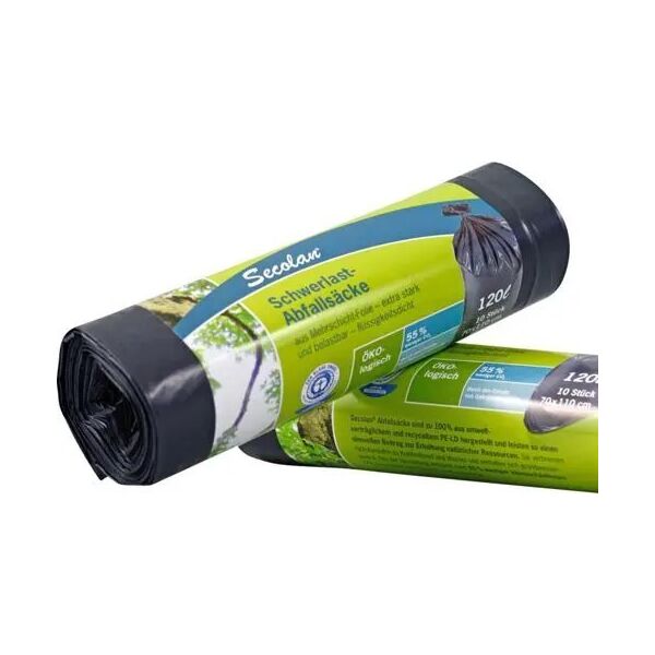 Secolan 1x10 Secolan Heavy Duty Garbage Bags 120 l grey/black