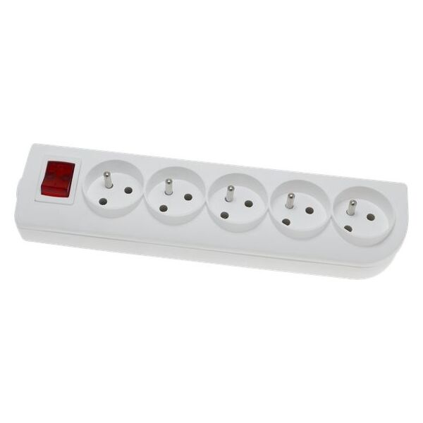 Elgotech Rozgałęźnik do przedłużacza z wyłącznikiem 5-gniazd z/u biały GN-50W