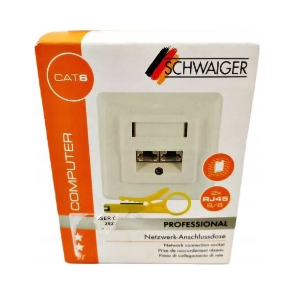 Schwaiger Schwaiger TDU2628532 gniazdko elektryczne RJ-45 Biały