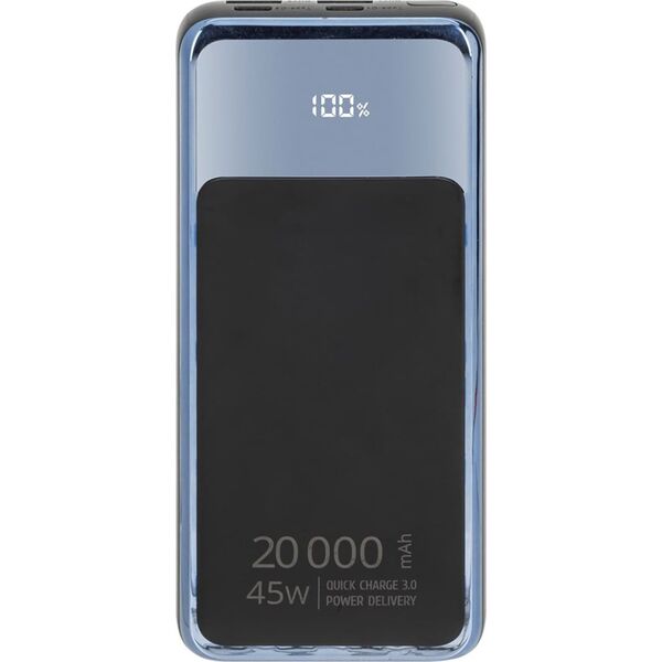 RivaCase POWERBANK DO LAPTOPA, TABLETU, SMARTF. 20.000 MAH USB-C 45W, 2X WE/WY USB-C PD 45W, 2X USB-A QC 3.0 18W, LCD, CZARNY