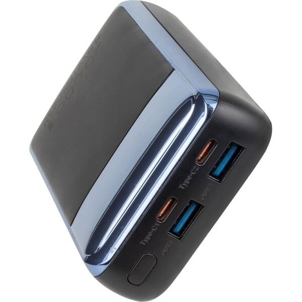 RivaCase POWERBANK DO LAPTOPA, TABLETU, SMARTF. 20.000 MAH USB-C 45W, 2X WE/WY USB-C PD 45W, 2X USB-A QC 3.0 18W, LCD, CZARNY