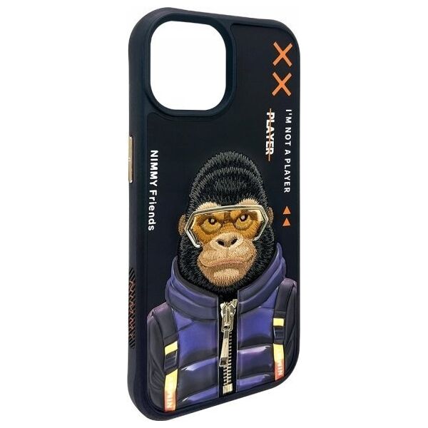 Nimmy case iPhone 15 6.1" black/black Cool&Cute 2.0 Monkey