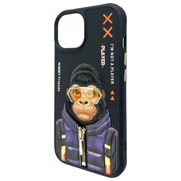 Nimmy case iPhone 15 6.1" black/black Cool&Cute 2.0 Monkey