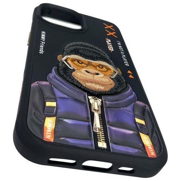 Nimmy case iPhone 15 6.1" black/black Cool&Cute 2.0 Monkey