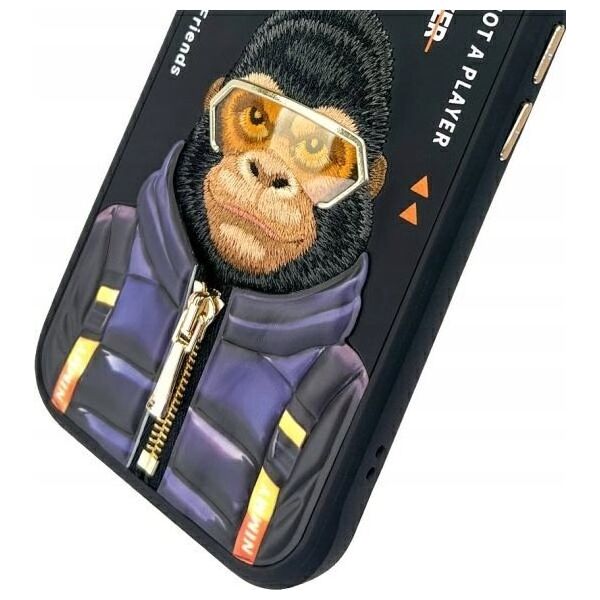 Nimmy case iPhone 15 6.1" black/black Cool&Cute 2.0 Monkey