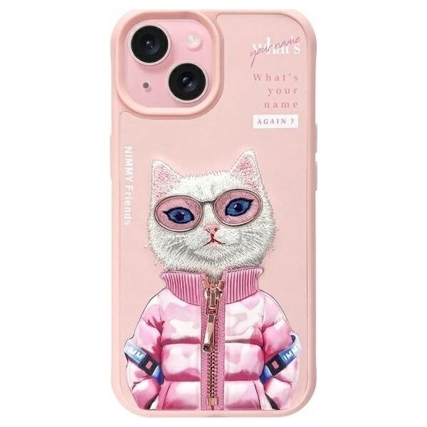 Nimmy iPhone 15 6.1" case pink Cool&Cute 2.0 Cat