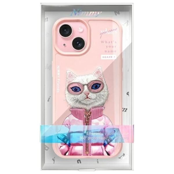 Nimmy iPhone 15 6.1" case pink Cool&Cute 2.0 Cat