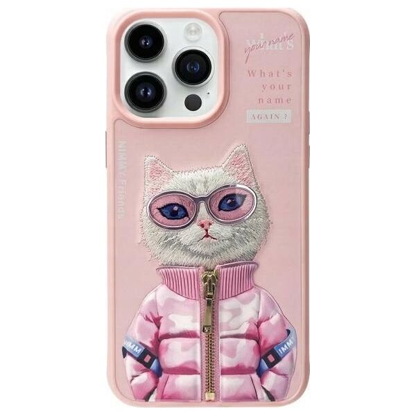 Nimmy iPhone 15 Pro 6.1" case pink Cool&Cute 2.0 Cat