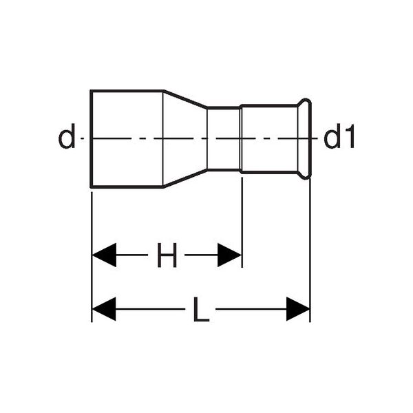 Geberit Redukcja Mapress Edelstahl 42 x 18mm (32315)