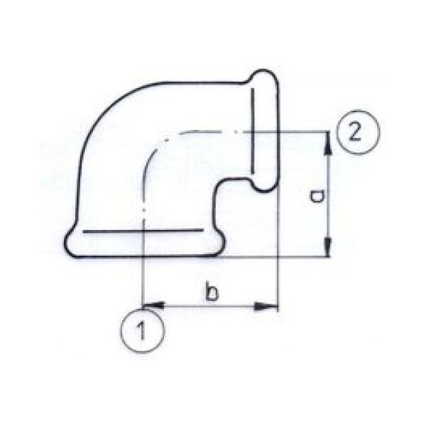 Odlewnia Zawiercie Kolanko 90 st. 11/2"x1" czarne nr 6 (5907791602145)