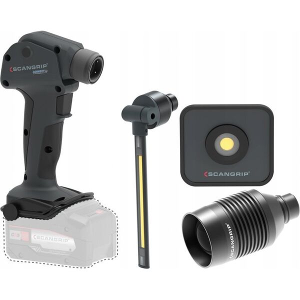 Scangrip Akumulatorowa lampa robocza z wieloma wymiennymi głowicami MULTILIGHT BODY 03.5696C