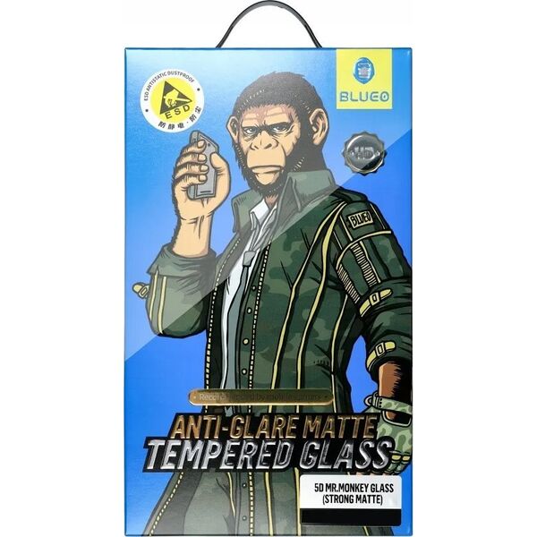 Blueo Szkło Hartowane 5D Mr. Monkey Glass - Apple iPhone 13 Pro Max / 14 Plus czarny (Strong Privacy)