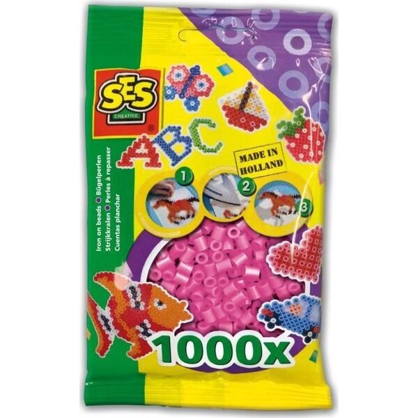 SES SES Koraliki do prasow.1000szt różowe 00708 07089