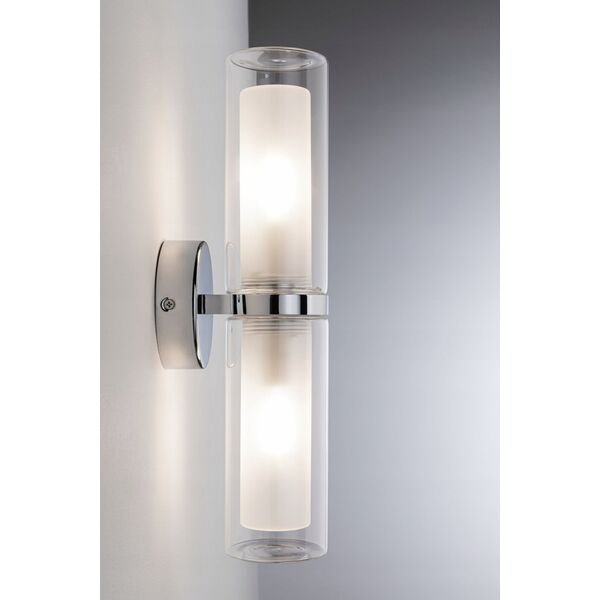 Kinkiet Paulmann Lampa ścienna LUENA E14 max. 2x20W IP44 230V szkło chrom / metal