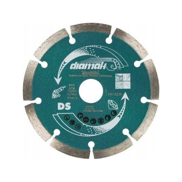 Makita MAKITA DIAMOND DISC 125x22,23mm SEGMENT (DRY) /10 τεμ. ΣΚΥΡΟΔΕΜΑ, ΤΟΥΒΛΟ, ΜΑΡΜΑΡΟ 14151744 88381481267