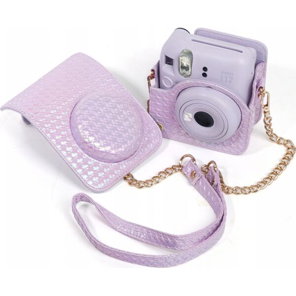 LoveInstant Zestaw 2w1 Futerał Etui Case Do Fuji Instax Mini 12 + Album Na 64 Zdjęcia / Fioletowy