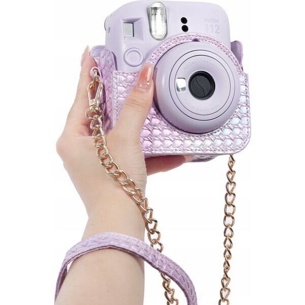 LoveInstant Zestaw 2w1 Futerał Etui Case Do Fuji Instax Mini 12 + Album Na 64 Zdjęcia / Fioletowy