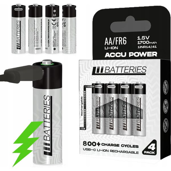 LiiBateries LIIBATTERIES AKUMULATORY LI-ON TYPU AA 4szt