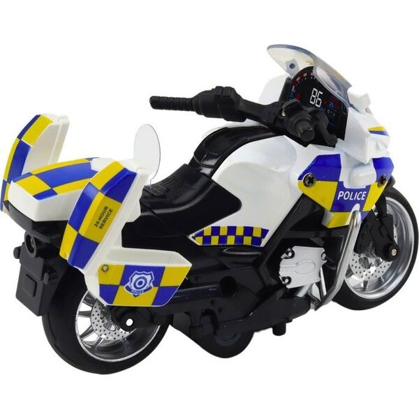 Motocykl Policyjny z Napędem Frykcyjnym Na Baterie Światła Dźwięk LEAN Toys