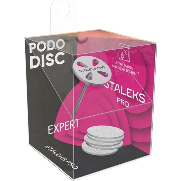 Staleks PodoDisc Pro Metalowy krążek do pedicure 15mm + zestaw wymiennych nakładek 180, 5 sztuk