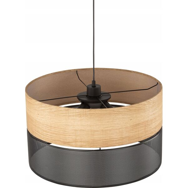 Lampa wisząca TKKRYWULT TK Lighting Nicol 4798 lampa wisząca zwis 3x15W E27 czarna/dąb