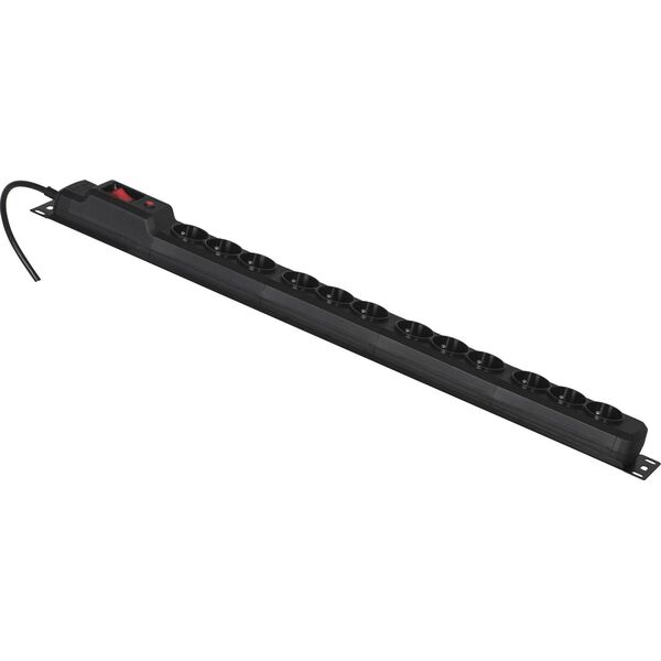 Listwa zasilająca Activejet Combo przeciwprzepięciowa 12 gniazd 5 m czarna