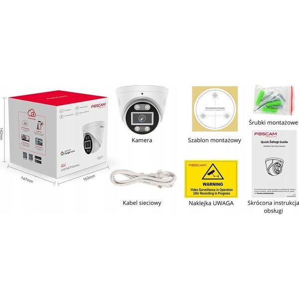 Kamera IP Foscam Kamera IP FOSCAM T5EP 5MP POE BIAŁA