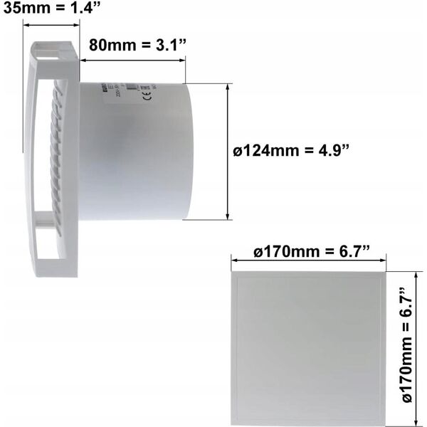 Europlast EXHAUST VENTILATOR EET125 D125 MM