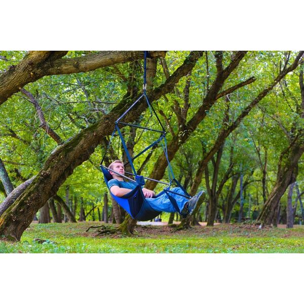 Eno Lounger Hanging Chair, Royal/ Charcoal