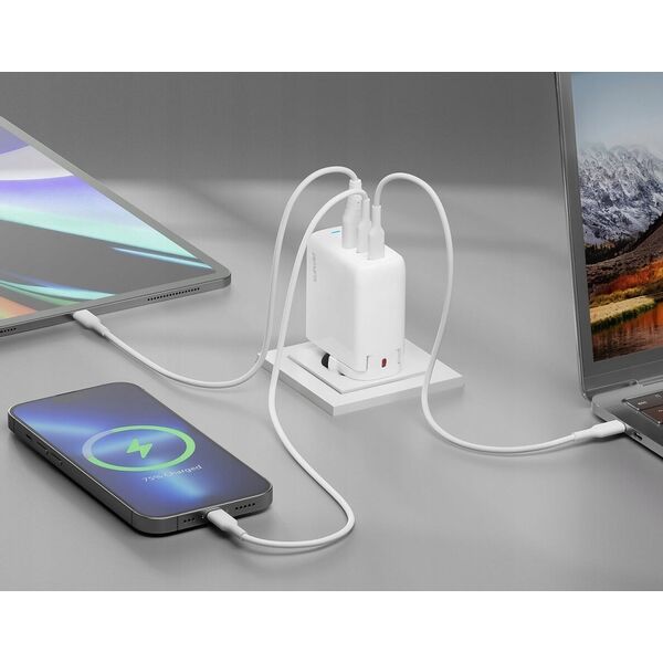 Ładowarka 4smarts 4smarts Ladegerät GaN Flex 65W 2 USB-C+1 USB-A, weiß