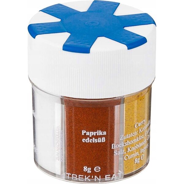 Trek N Eat Seasonings Dispenser - 2 x Pepper, Salt, Sweet pepper, Garlic, Curry