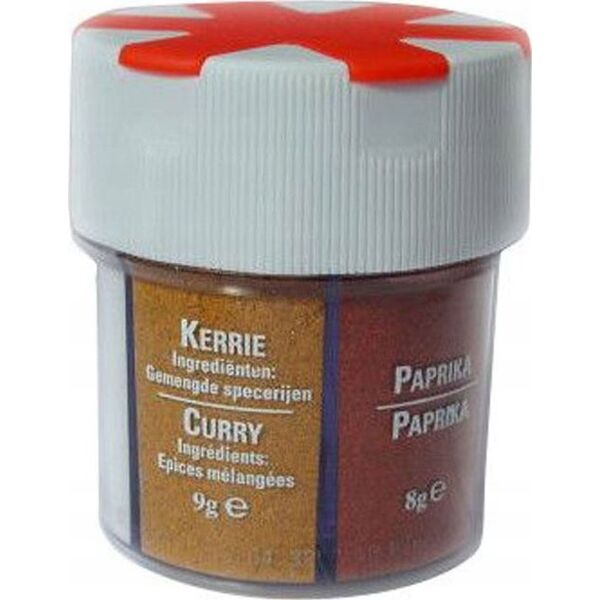 Trek N Eat Seasonings Dispenser - 2 x Pepper, Salt, Sweet pepper, Garlic, Curry
