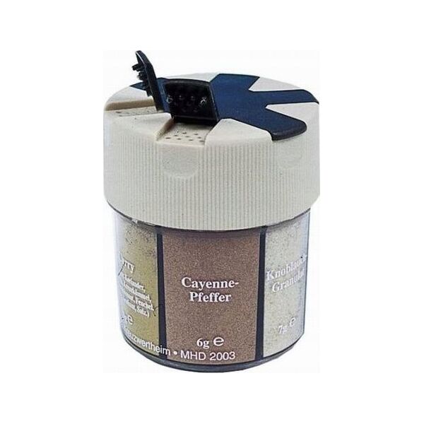 Trek N Eat Seasonings Dispenser - 2 x Pepper, Salt, Sweet pepper, Garlic, Curry