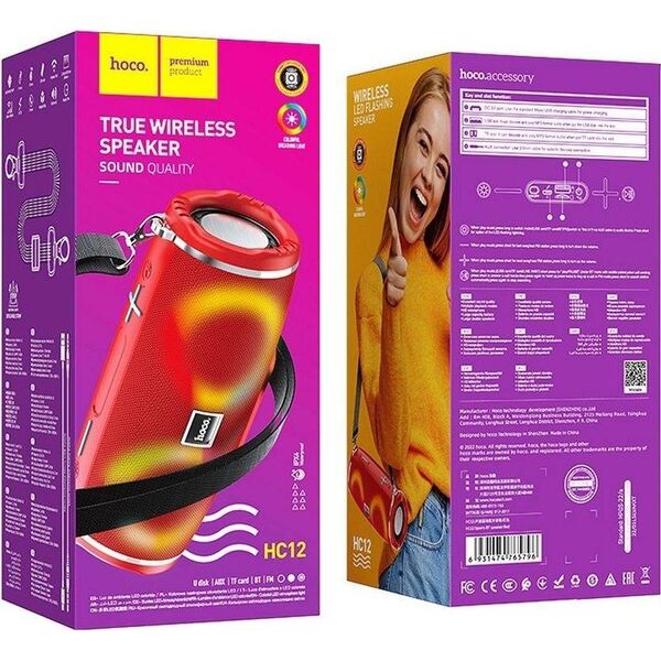 Głośnik Hoco HOCO głośnik bluetooth HC12 sport czerwony