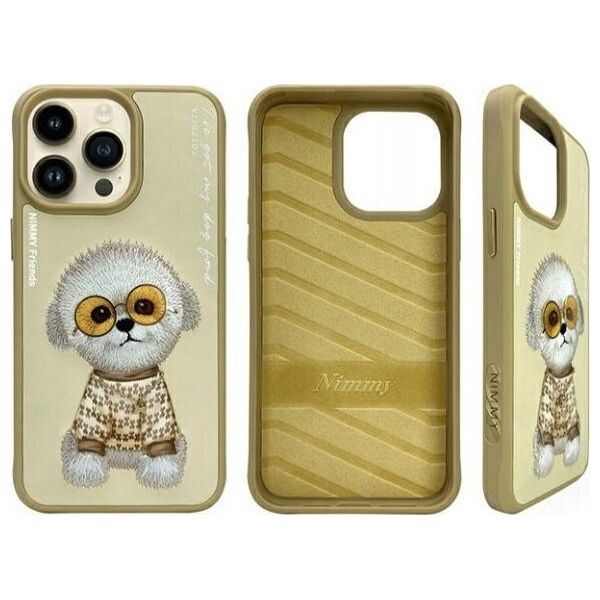 Nimmy iPhone 15 Pro 6.1" case khaki Glasses Cool Dog