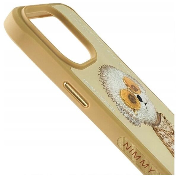 Nimmy iPhone 15 Pro 6.1" case khaki Glasses Cool Dog