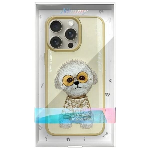 Nimmy iPhone 15 Pro 6.1" case khaki Glasses Cool Dog