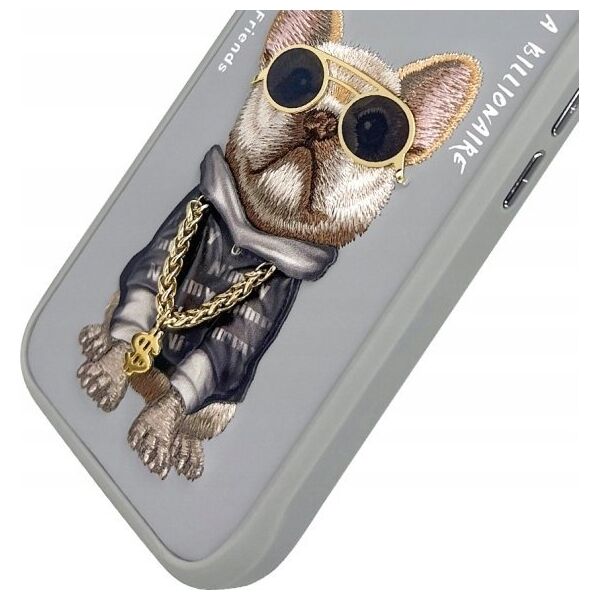 Nimmy iPhone 16 6.1" case gray/gray Glasses Cool Dog
