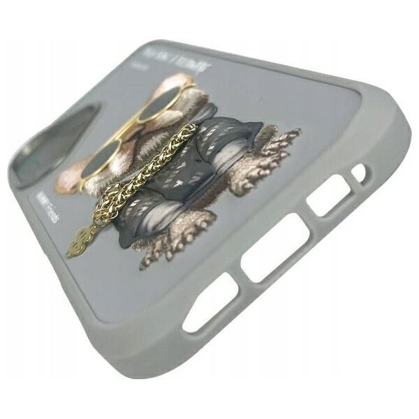 Nimmy iPhone 16 6.1" case gray/gray Glasses Cool Dog