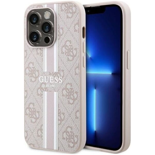 Guess Etui Guess GUHMP14XP4RPSP Apple iPhone 14 Pro Max różowy/pink hardcase 4G Printed Stripes MagSafe
