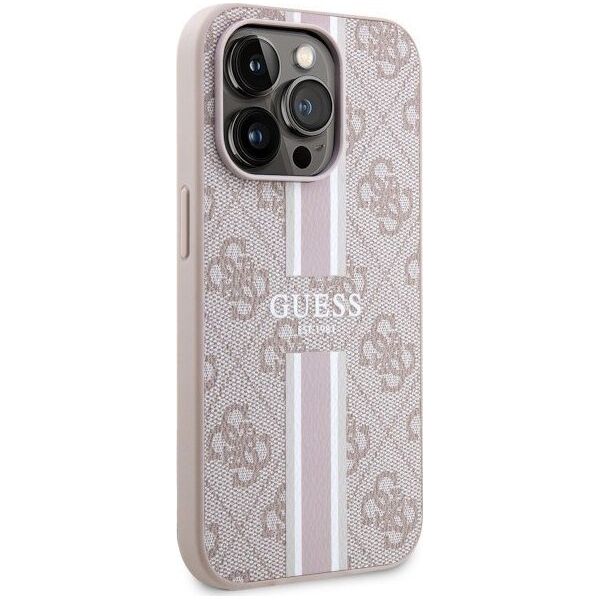 Guess Etui Guess GUHMP14XP4RPSP Apple iPhone 14 Pro Max różowy/pink hardcase 4G Printed Stripes MagSafe