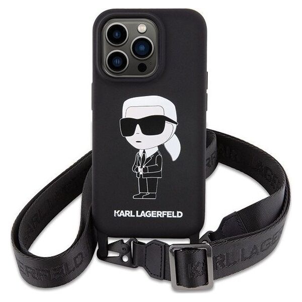 Karl Lagerfeld Karl Lagerfeld KLHCP15XSCBSKNK iPhone 15 Pro Max 6.7" hardcase czarny/black Crossbody Silicone Ikonik