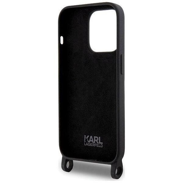Karl Lagerfeld Karl Lagerfeld KLHCP15XSCBSKNK iPhone 15 Pro Max 6.7" hardcase czarny/black Crossbody Silicone Ikonik