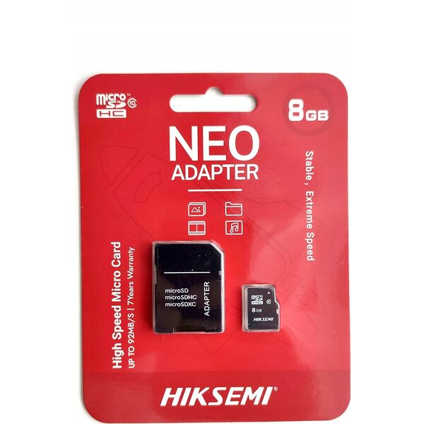 Karta Hikvision SDHC 8 GB Class 10 V10 (HS-TF-C1(STD)/8G/NEO/AD/W)