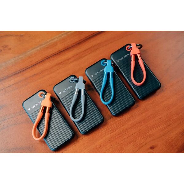Verbatim 2TB SSD Keychain with USB 3.2 Gen.2 Cable Black-Orange 32197