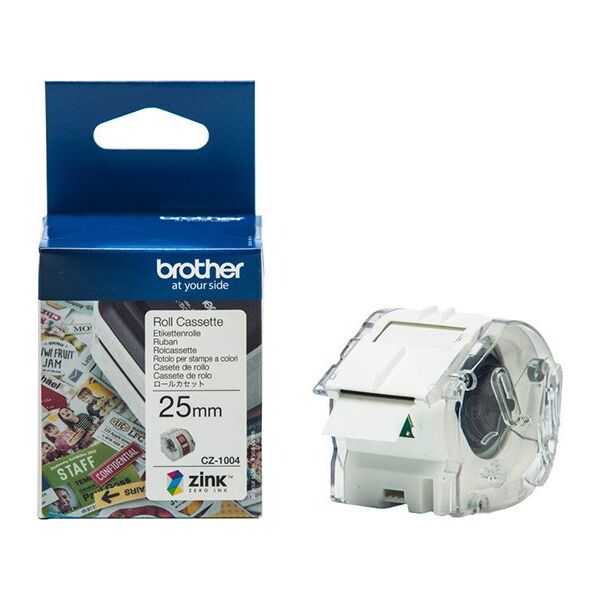 Brother Taśma papierowa 25mm x5m biała CZ1004 do drukarki VC-500W