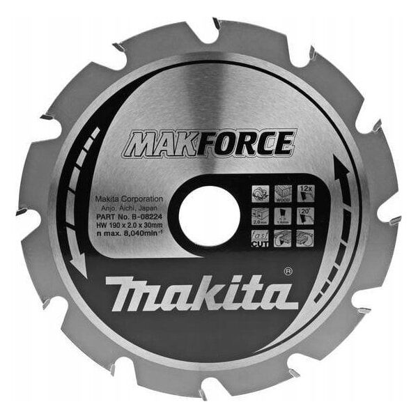 ΔΙΚΥΛΙΚΟ ΠΡΙΟΝΙ Makita MAKITA 190x30x12Z MAKFORCE WOOD 14091494 88381420952