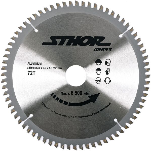 Sthor Piła tarczowa z węglikiem do aluminium 210x30mm 72z - 08853